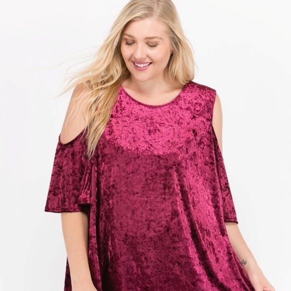 babydollsplus Tops - 1x-3x New Plus Size Crush Velvet Swing Top